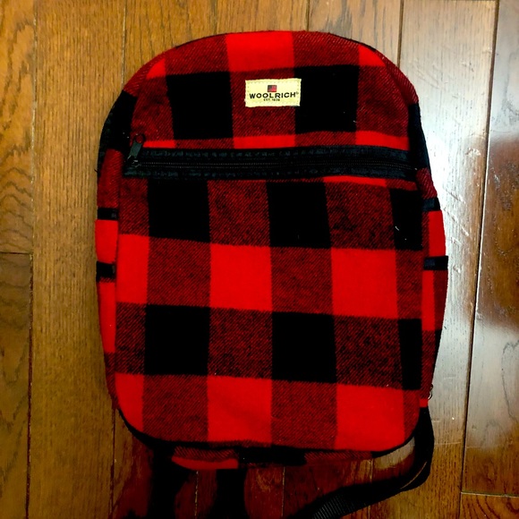 Woolrich Red and Black Plaid Backpack - Picture 1 of 6